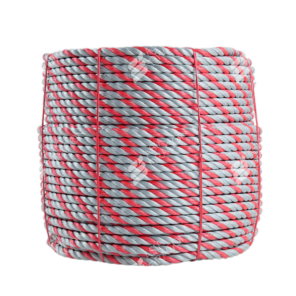 PP 3-Strand Rope (Grey Red Color)