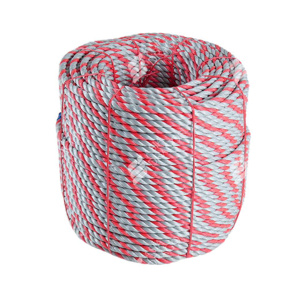 PP 3-Strand Rope (Grey Red Color)